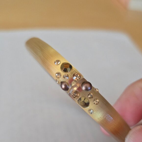 Alexis Bittar hinged lucite and crystal bangle - Picture 1 of 4